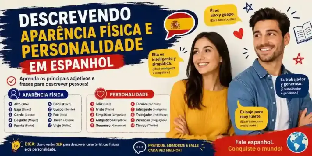 vocabulário de aparência física e personalidade em espanhol