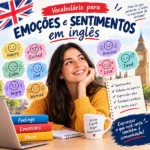 Vocabulário para emoções e sentimentos em inglês 8 Vocabulário para emoções e sentimentos em inglês: infográfico educacional com termos de estados de espírito, expressões úteis e ícones de sentimentos, oferecido pela FourFlags Language Center