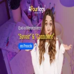 Qual a diferença entre savoir e connaître em francês? 16 Qual a diferença entre savoir e connaître em francês: guia gramatical ilustrado com jovem em mesa de estudos comparando verbos de conhecimento, oferecido pela FourFlags Language Center