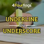Underline ou Underscore em inglês: imagem ilustrativa com pessoa usando marcador amarelo para destacar texto em um documento de papel, oferecido pela FourFlags Language Center